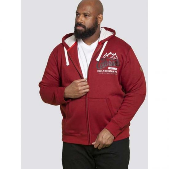 D555 Durham Hoodie Red - Puloverji & jopice - Moški Puloverji & Jopice za Močnejše Postave