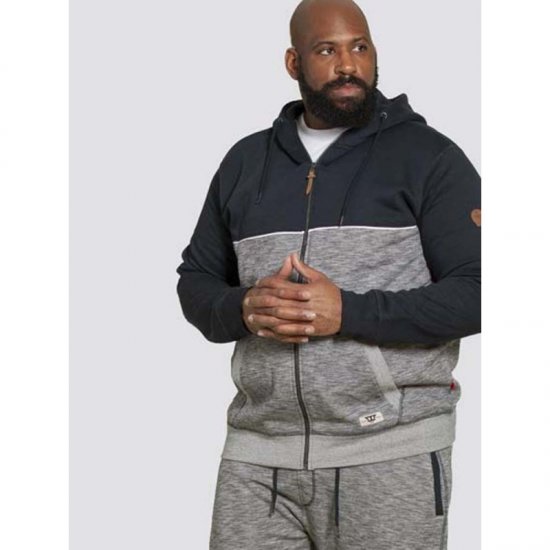 D555 Lamarsh Hoodie Navy - Puloverji & jopice - Moški Puloverji & Jopice za Močnejše Postave