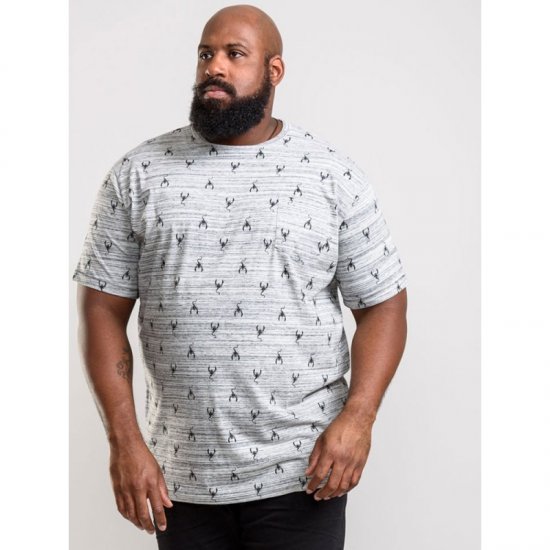 D555 Dario T-shirt Grey - Kratke Majice - Moške kratke majice za močnejše postave