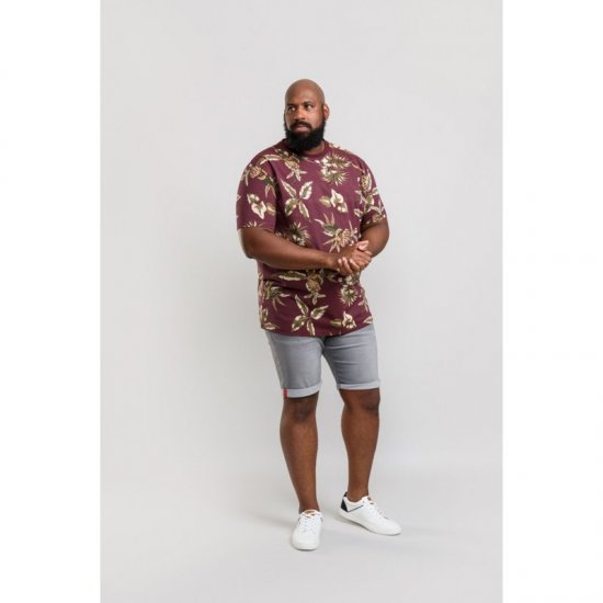 D555 Baxter T-shirt Wine-red - Kratke Majice - Moške kratke majice za močnejše postave