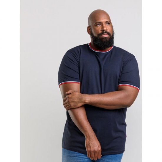 D555 Bates T-shirt Navy - Kratke Majice - Moške kratke majice za močnejše postave