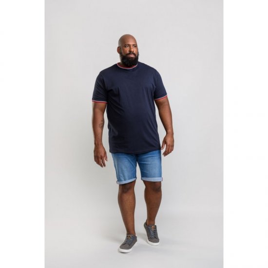D555 Bates T-shirt Navy - Kratke Majice - Moške kratke majice za močnejše postave