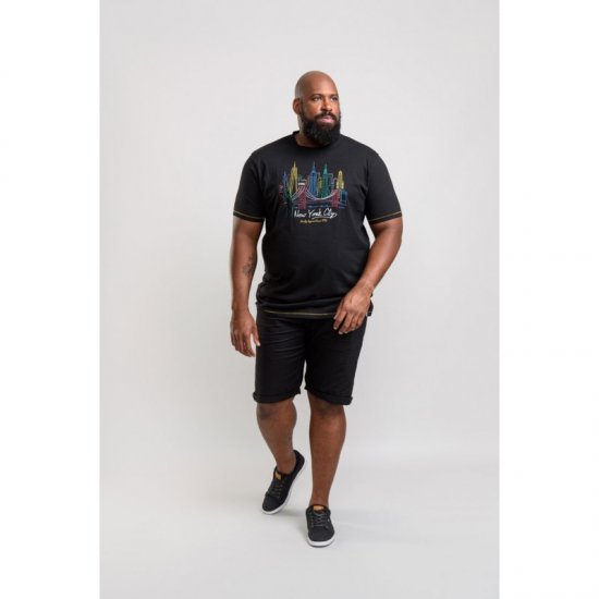 D555 Shelby T-shirt Black - Kratke Majice - Moške kratke majice za močnejše postave