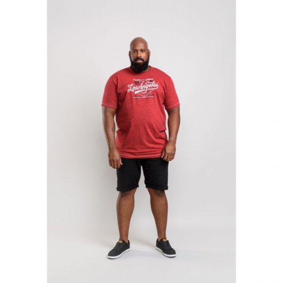 D555 Shelton T-shirt Red - Kratke Majice - Moške kratke majice za močnejše postave