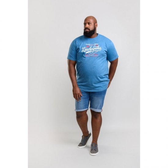 D555 Shelton T-shirt Blue - Kratke Majice - Moške kratke majice za močnejše postave
