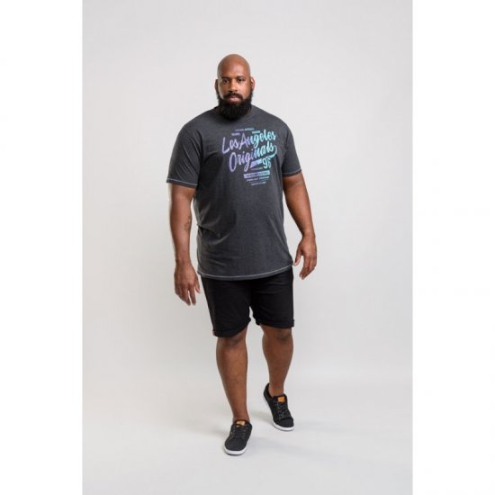 D555 Simmons T-shirt Black - Kratke Majice - Moške kratke majice za močnejše postave