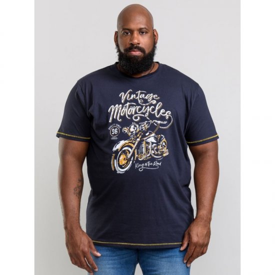 D555 Slater T-shirt Navy - Kratke Majice - Moške kratke majice za močnejše postave