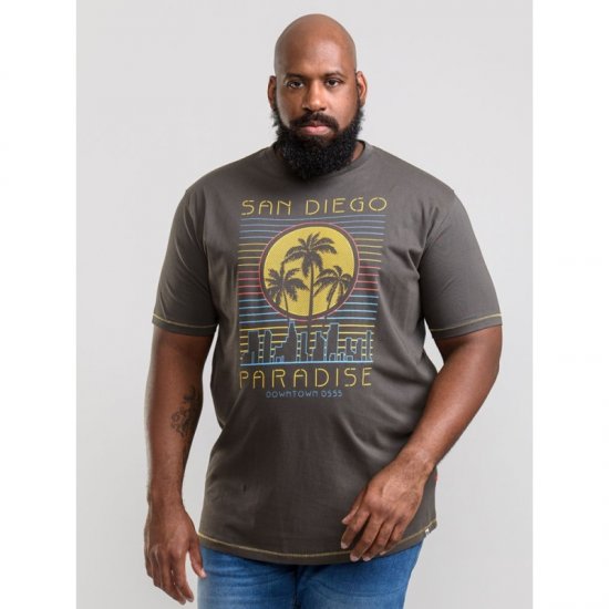 D555 Stanley T-shirt Khaki - Kratke Majice - Moške kratke majice za močnejše postave