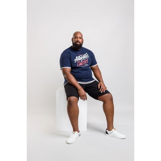 D555 Finn T-shirt Navy - Kratke Majice - Moške kratke majice za močnejše postave