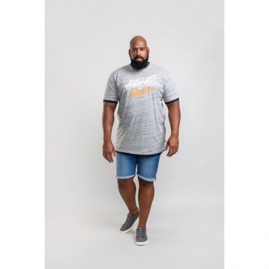D555 Finn T-shirt Grey - Kratke Majice - Moške kratke majice za močnejše postave