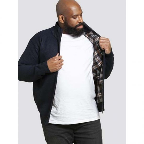 D555 Braxton Sweater Navy - Puloverji & jopice - Moški Puloverji & Jopice za Močnejše Postave