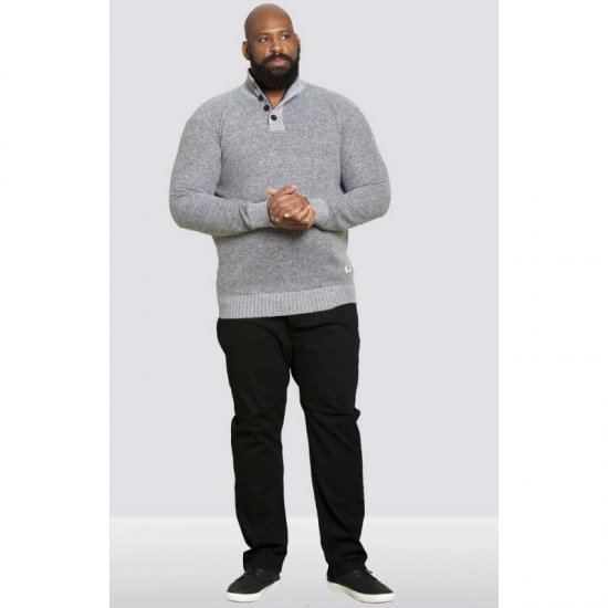 D555 Zane Sweater Grey - Puloverji & jopice - Moški Puloverji & Jopice za Močnejše Postave