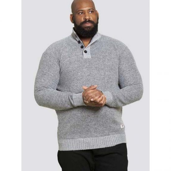 D555 Zane Sweater Grey - Puloverji & jopice - Moški Puloverji & Jopice za Močnejše Postave