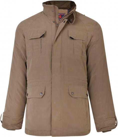 Kam Jeans KV110 Soft Touch Coat Taupe - Jakne - Moške bunde za Močnejše Postave