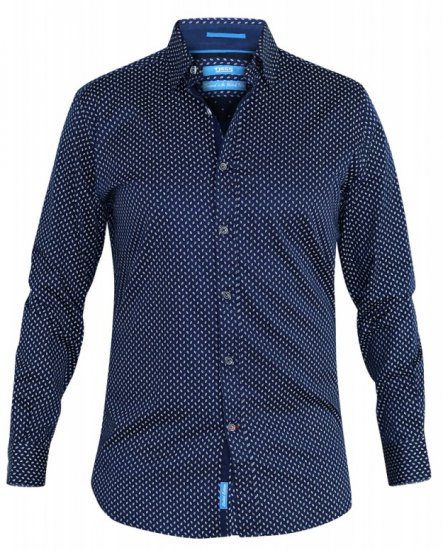 D555 Lavar Long Sleeve Diamond Printed Shirt - Srajce - Moške srajce za Močnejše Postave