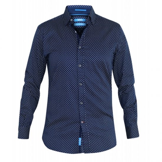 D555 Lavar Long Sleeve Diamond Printed Shirt - Srajce - Moške srajce za Močnejše Postave