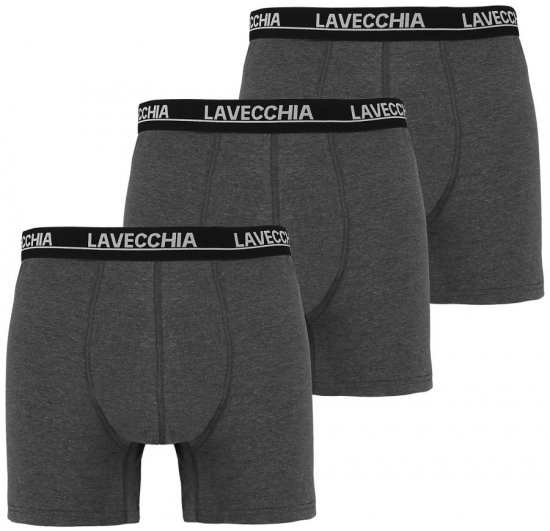 Lavecchia 1020 Boxershorts 3-pack Charcoal - Spodnje perilo & kopalne hlače - Moško Spodnje Perilo za močnejše postave