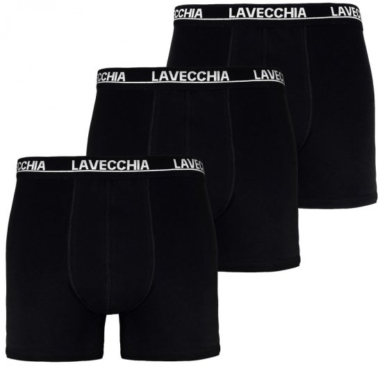 Lavecchia 1020 Boxershorts 3-pack Black - Spodnje perilo & kopalne hlače - Moško Spodnje Perilo za močnejše postave