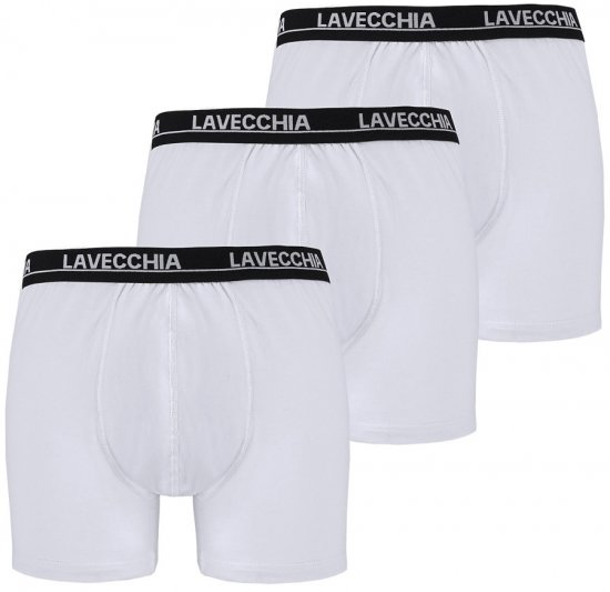 Lavecchia 1020 Boxershorts 3-pack White - Spodnje perilo & kopalne hlače - Moško Spodnje Perilo za močnejše postave
