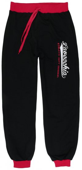 Lavecchia 2020 Sweatpants with Cuff Black/Red - Trenirke & kratke trenirke - Moške Trenirke za Močnejše Postave
