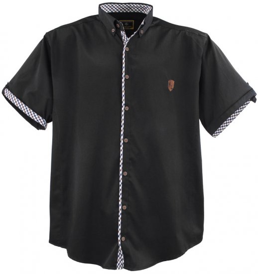 Lavecchia 9003A Short sleeve Shirt Dark Black - Srajce - Moške srajce za Močnejše Postave