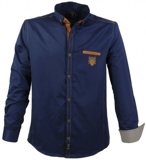 Lavecchia 1980 Long sleeve Shirt Navy Blue - Srajce - Moške srajce za Močnejše Postave