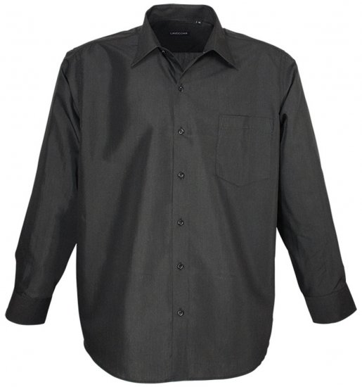 Lavecchia Classic Long Sleeve Shirt Black - Srajce - Moške srajce za Močnejše Postave
