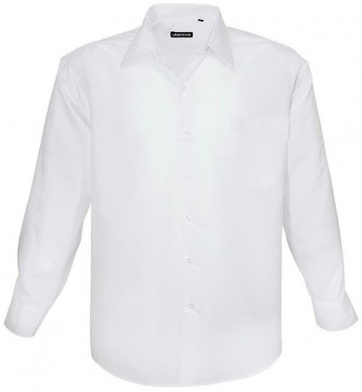 Lavecchia Classic Long Sleeve Shirt White - Srajce - Moške srajce za Močnejše Postave