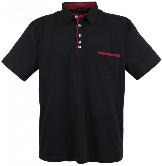 Lavecchia 1701 Jersey Poloshirt Black - Polo majice - Moške Polo Majice za Močnejše Postave