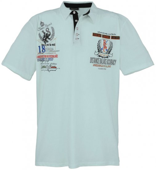 Lavecchia 2038 Printed Jersey Poloshirt Mint - Polo majice - Moške Polo Majice za Močnejše Postave