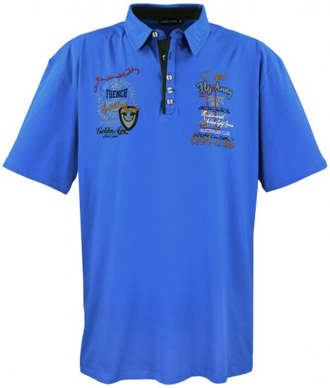 Lavecchia 3101 Printed Jersey Poloshirt Royal Blue - Polo majice - Moške Polo Majice za Močnejše Postave
