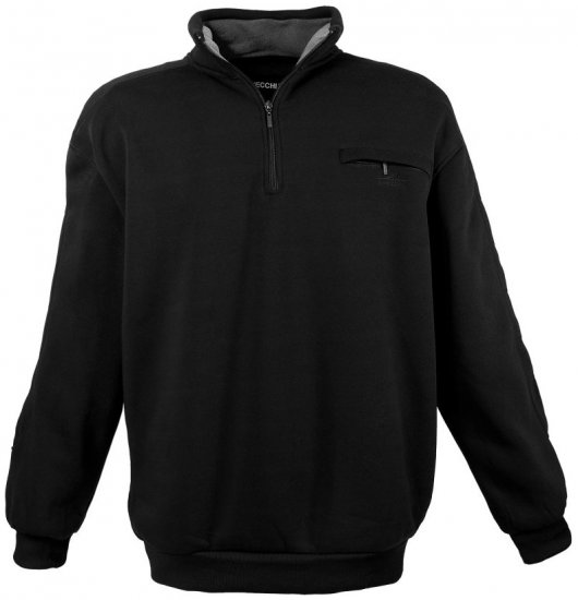 Lavecchia 2100 Half-zip Sweatshirt Black - Puloverji & jopice - Moški Puloverji & Jopice za Močnejše Postave