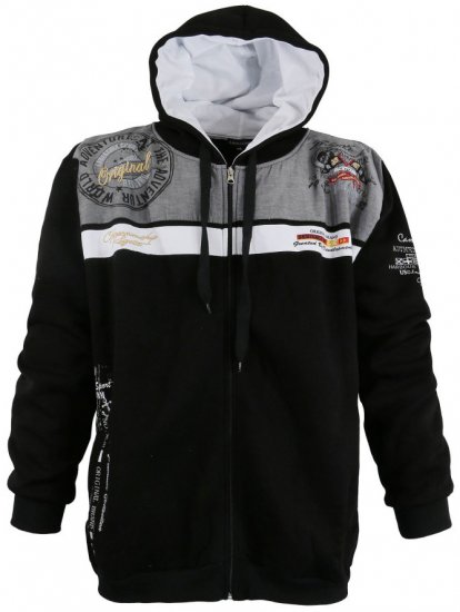 Lavecchia 2022 Printed Zipper Hoodie Black - Puloverji & jopice - Moški Puloverji & Jopice za Močnejše Postave