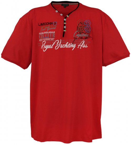 Lavecchia 608 Printed T-shirt Red - Kratke Majice - Moške kratke majice za močnejše postave