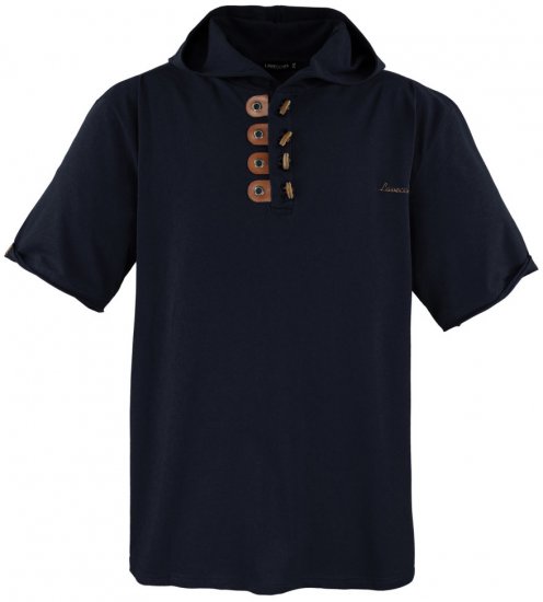 Lavecchia 609 T-shirt with Hoodie Black - Kratke Majice - Moške kratke majice za močnejše postave