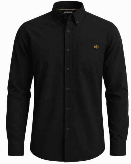 Motley Denim Lisbon Long Sleeve Shirt Black - Srajce - Moške srajce za Močnejše Postave