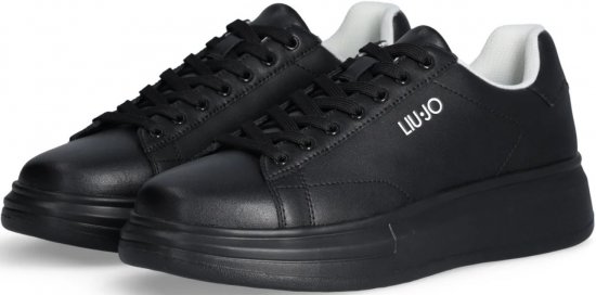 Liu Jo Big 01 Leather Sneakers Black/Black - Moški čevlji 40-52 - 