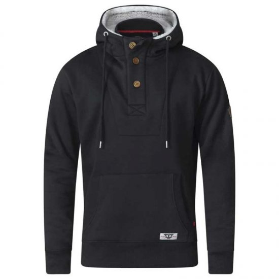 D555 Lorenzo Half zip Hoodie Black - Puloverji & jopice - Moški Puloverji & Jopice za Močnejše Postave