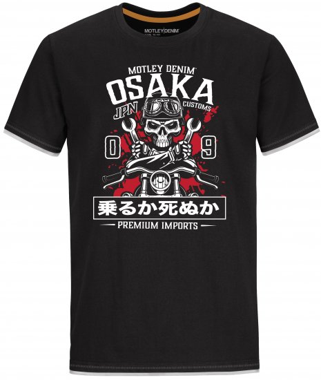 Motley Denim T-shirt Ludlow Black - Kratke Majice - Moške kratke majice za močnejše postave