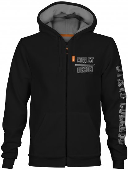 Motley Denim Lyon Hoodie Black - Puloverji & jopice - Moški Puloverji & Jopice za Močnejše Postave