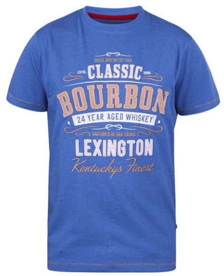 D555 Macmillan Bourbon Whiskey Crew Neck T-Shirt Blue - Kratke Majice - Moške kratke majice za močnejše postave