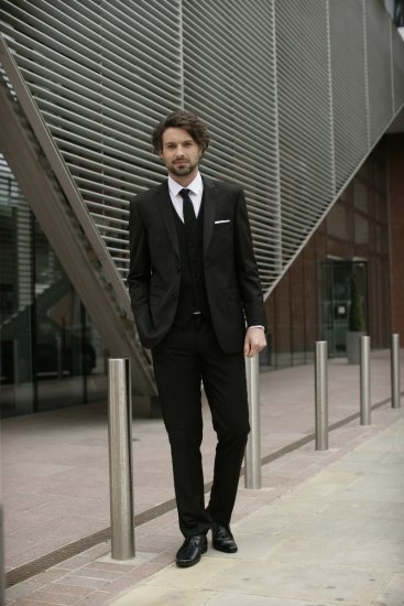 Skopes Madrid Waistcoat Black - Obleke - Velike številke oblek za moške