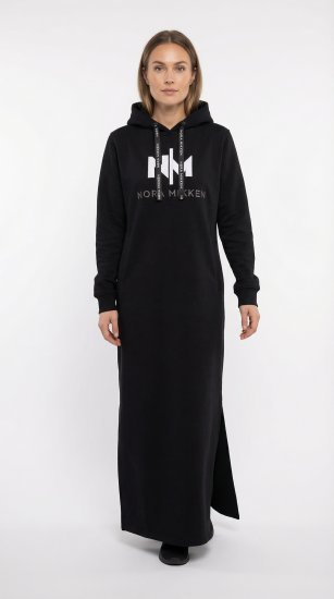 Nora Mikken MARI Maxi Hoodie Dress Black - Puloverji & jopice - 
