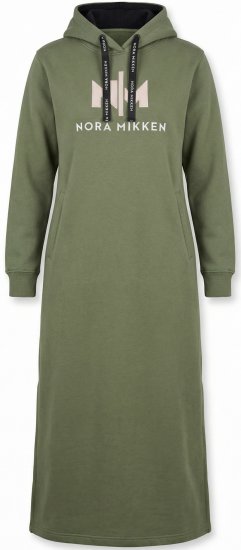 Nora Mikken MARI Maxi Hoodie Dress Green - Puloverji & jopice - 
