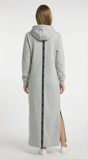 Nora Mikken MARI Maxi Hoodie Dress Grey - Puloverji & jopice - 