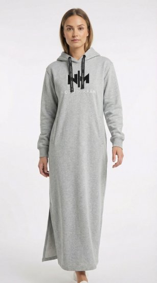 Nora Mikken MARI Maxi Hoodie Dress Grey - Puloverji & jopice - 