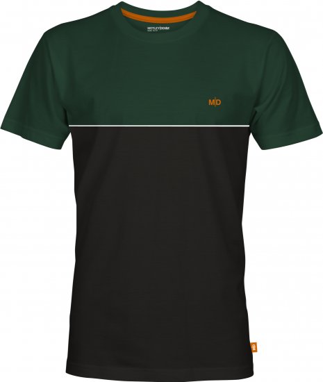 Motley Denim Athens Two-Toned T-Shirt Black/Racing Green - Kratke Majice - Moške kratke majice za močnejše postave