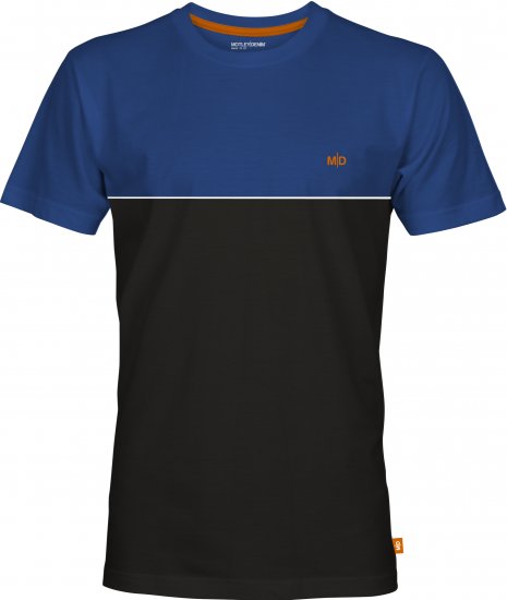 Motley Denim Athens Two-Toned T-Shirt Black/Royal Blue - Kratke Majice - Moške kratke majice za močnejše postave