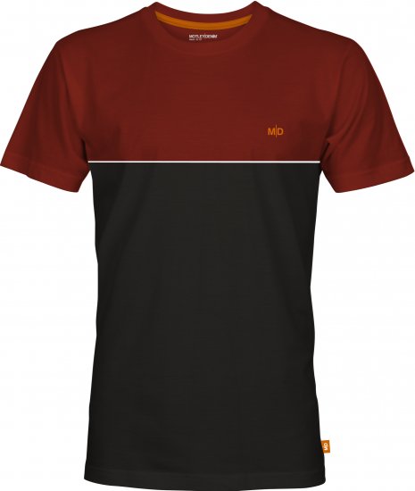 Motley Denim Athens Two-Toned T-Shirt Black/Red - Kratke Majice - Moške kratke majice za močnejše postave
