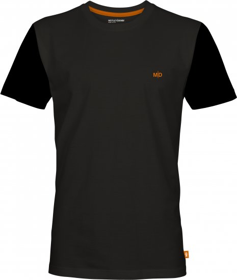 Motley Denim Granada Black Short Sleeved T-Shirt Charcoal - Kratke Majice - Moške kratke majice za močnejše postave